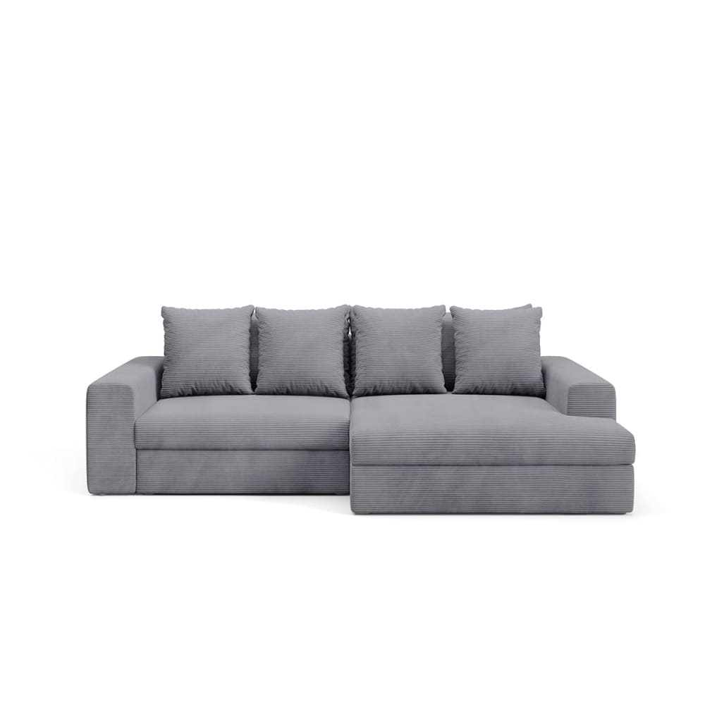 Canapé d'angle droit convertible bois de pin gris