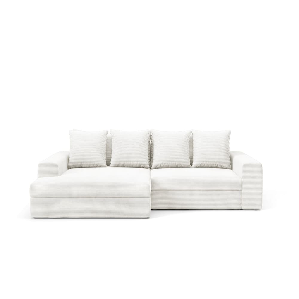 Canapé d'angle gauche convertible bois de pin blanc