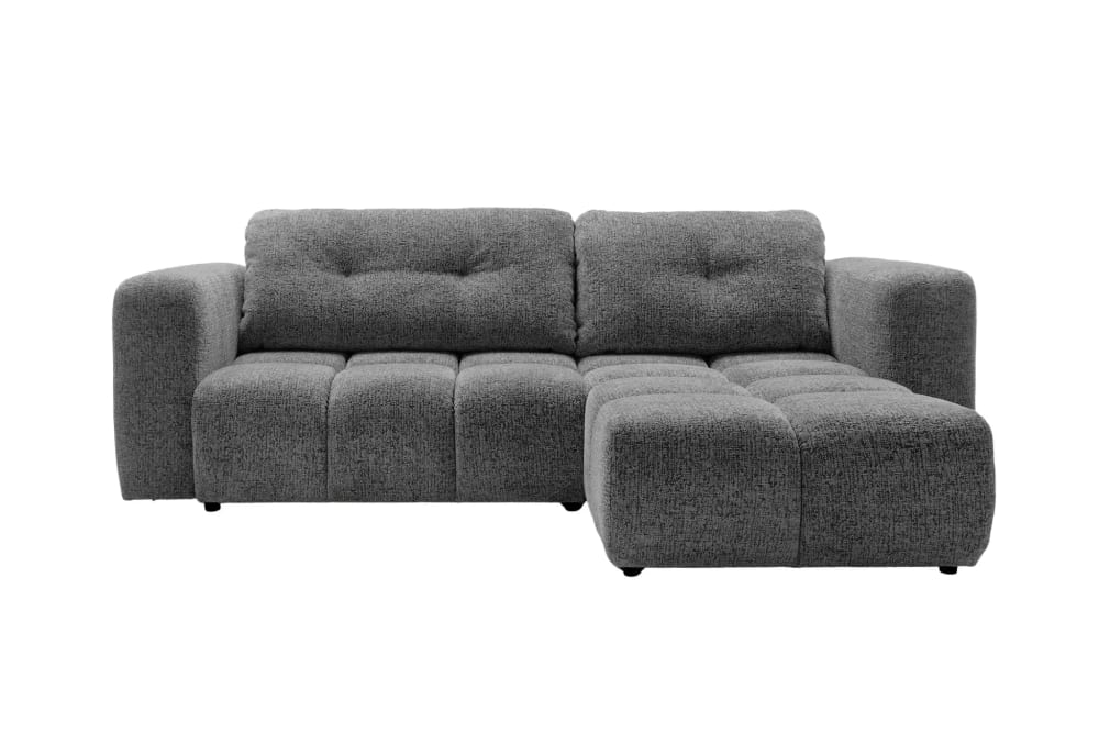 Canapé d'angle convertible tissu chenille 3 places gris foncé Canapé d'angle convertible tissu chenille 3 places gris foncé