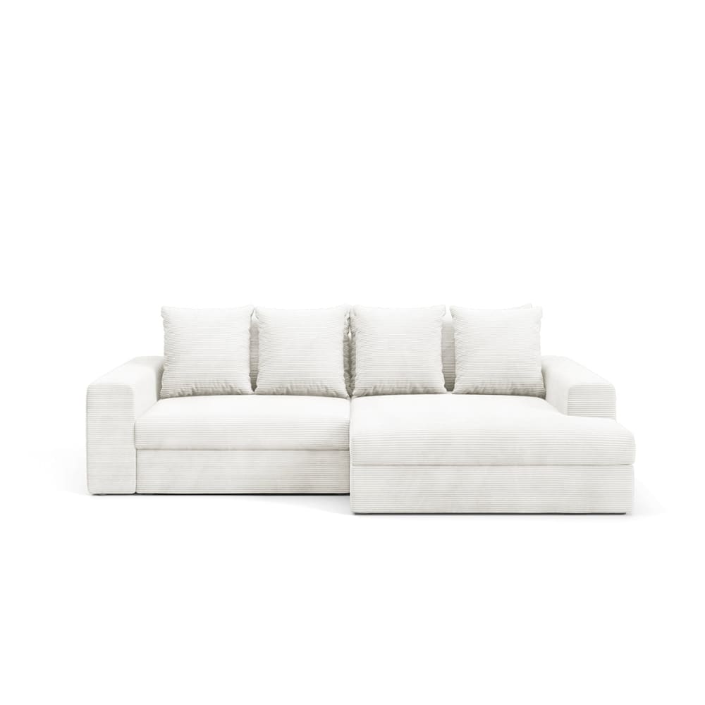 Canapé d'angle droit convertible bois de pin blanc