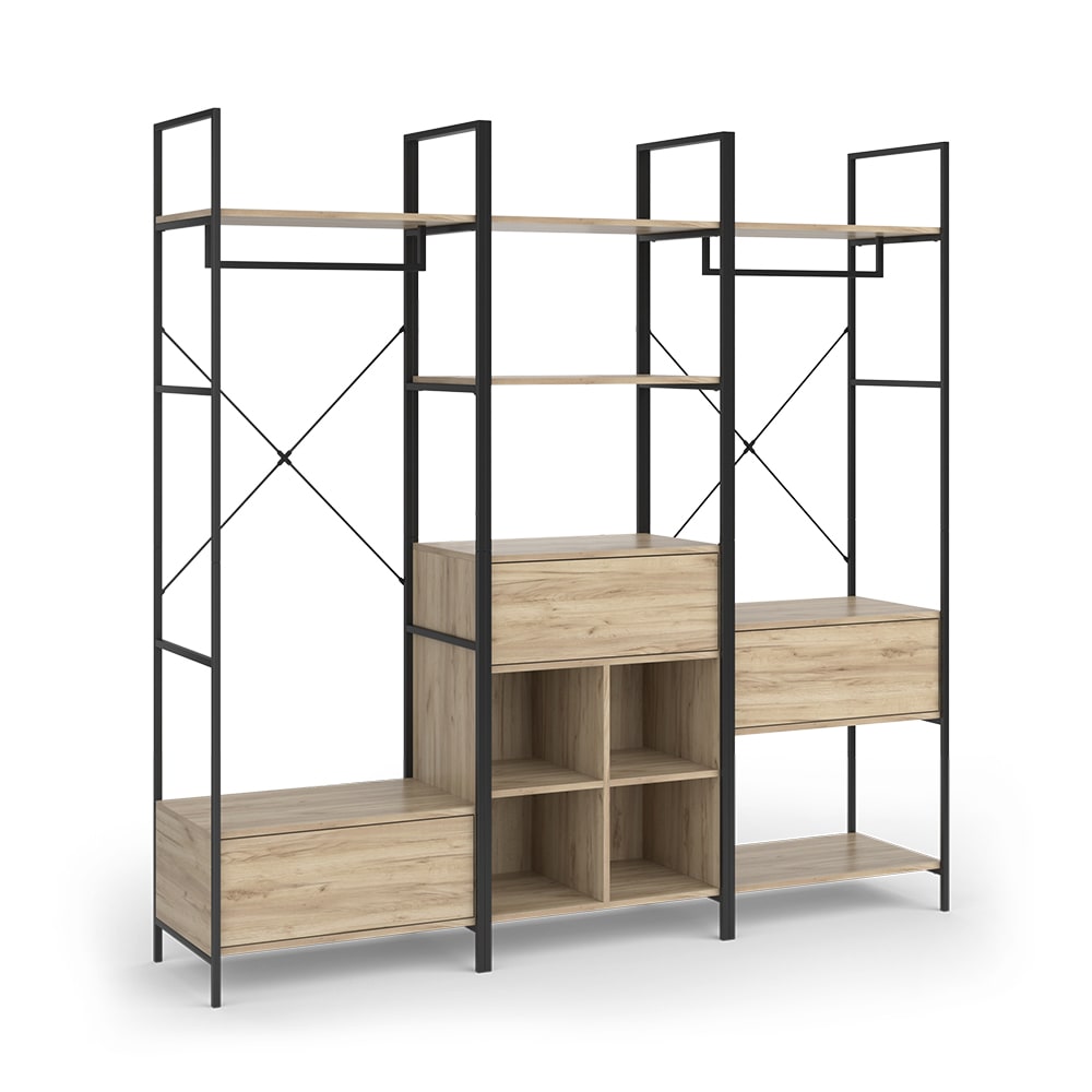 Set de penderie 3 pièces bois 60x180cm