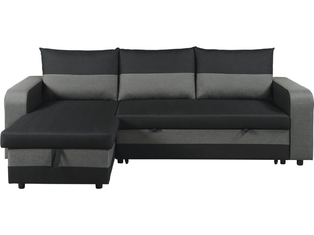 Canapé d'angle 3 places en tissu noir Canapé d'angle 3 places en tissu noir