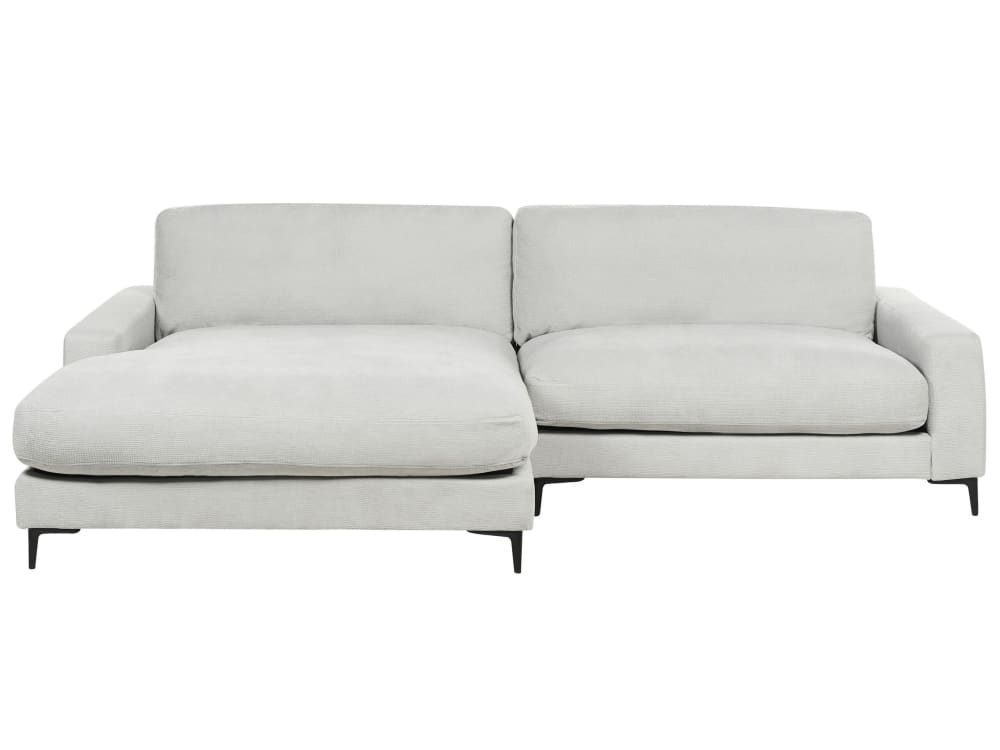 Canapé d'angle 3 personnes en tissu chenille gris Canapé d'angle 3 personnes en tissu chenille gris