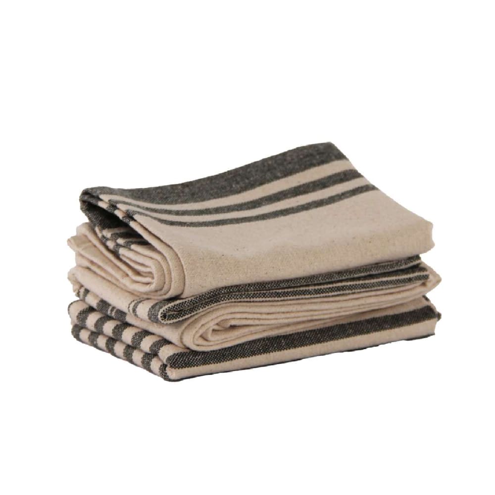 Lot de 3 torchons 100% coton lavé bronze 50x70 cm