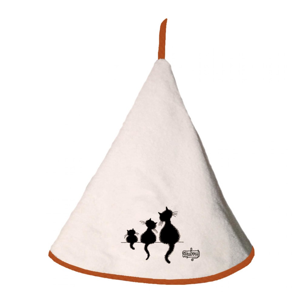 Essuie mains  3 chats en coton ivoire diameter 60 cm