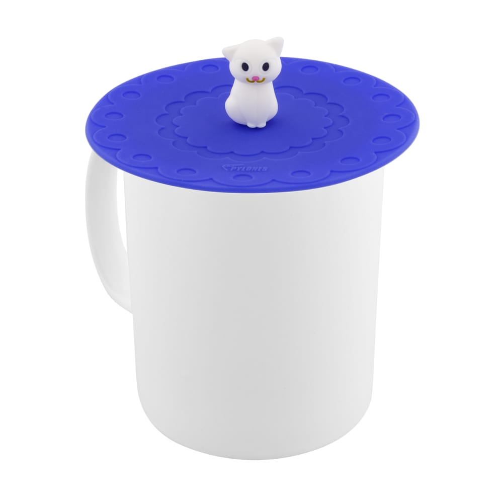 Couvercle silicone pour mug  chat blanc silicone 10 x  3 cm x 3 cm