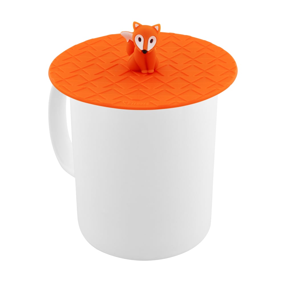 Couvercle silicone pour mug  renard silicone 10 x  3 cm x 3 cm