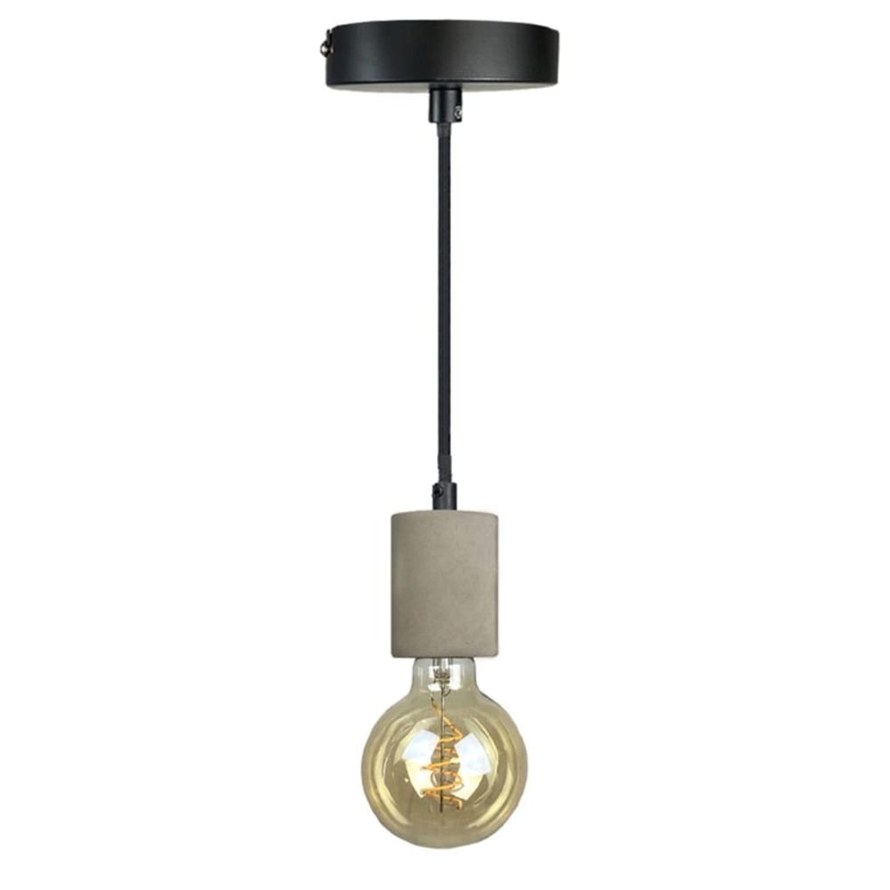 Lot de 3 suspensions lumineuses en béton gris — vue 3