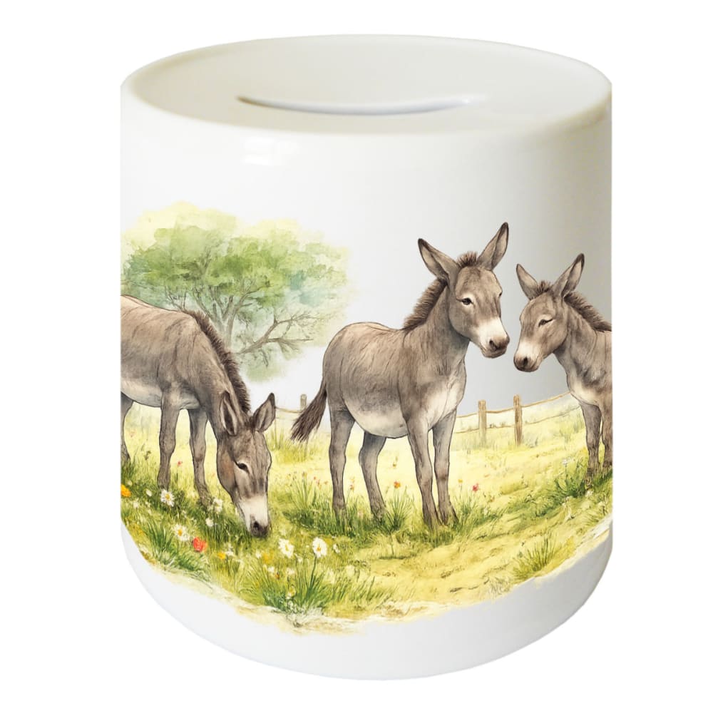 Tirelire ânes en céramique d9,5 cm Tirelire ânes en céramique d9,5 cm