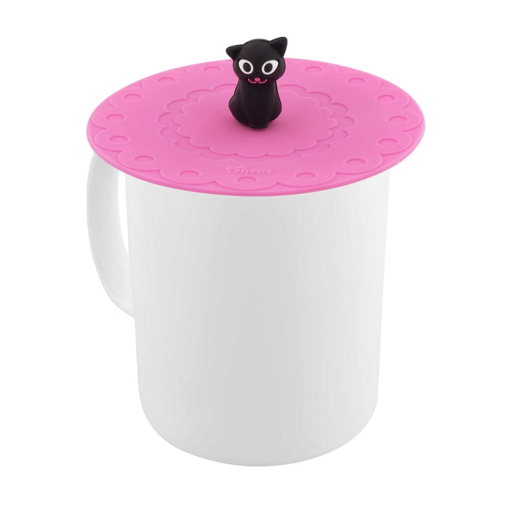 Couvercle silicone pour mug  chat noir silicone 10 x  3 cm x 3 cm