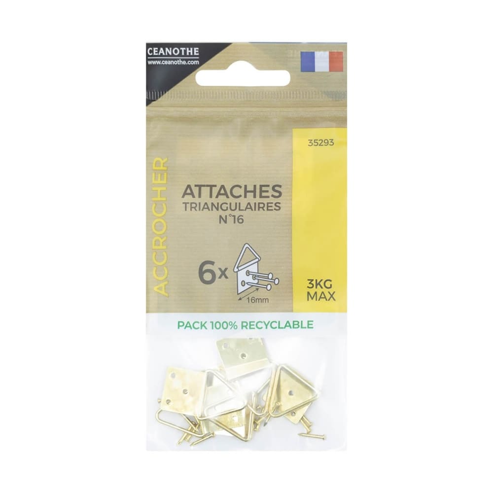 Sachet de 6 attaches triangulaires 16 mm pour 3 kg métal — vue 3