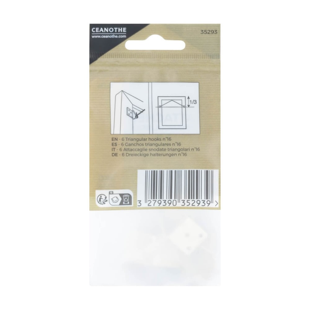 Sachet de 6 attaches triangulaires 16 mm pour 3 kg métal — vue 4
