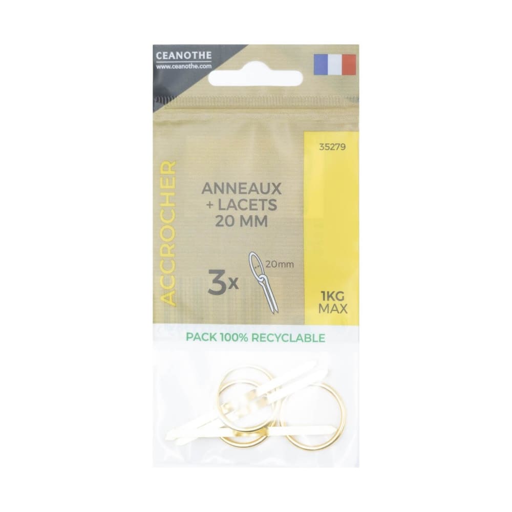 Lot de 3 anneaux + lacets 20 mm pour 1 kg métal — vue 4