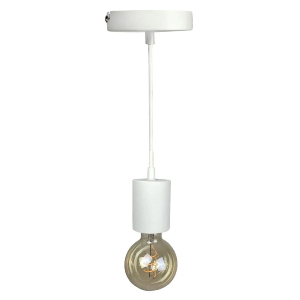 Lot de 3 suspensions lumineuses en béton blanc — vue 3