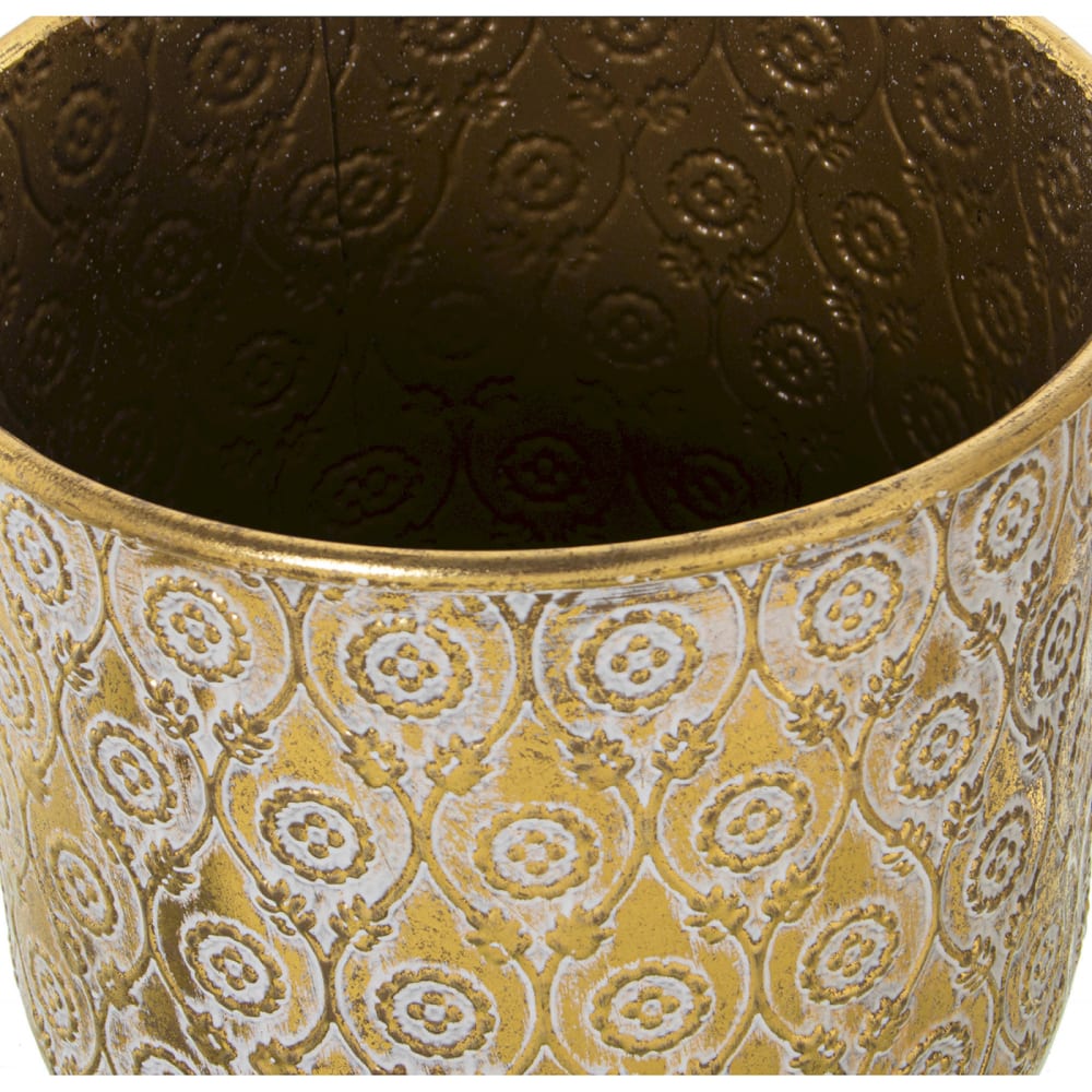 Cache-pot décoratif en métal motif floral (lot de 3)