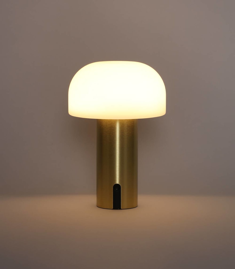 Lampe en métal or / laiton, h. 22 cm — vue 3