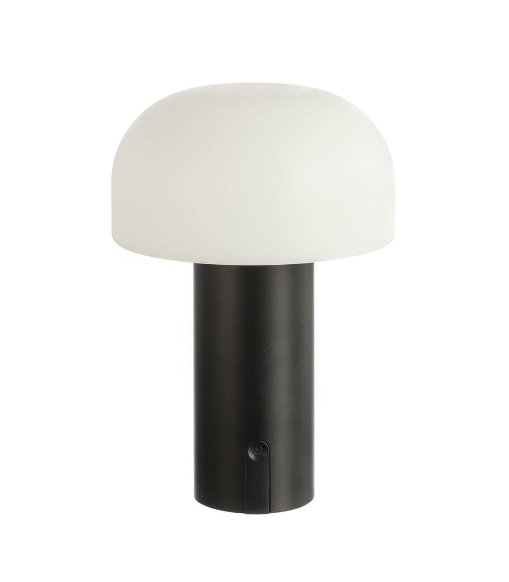 Lampe en métal noir, h. 22 cm