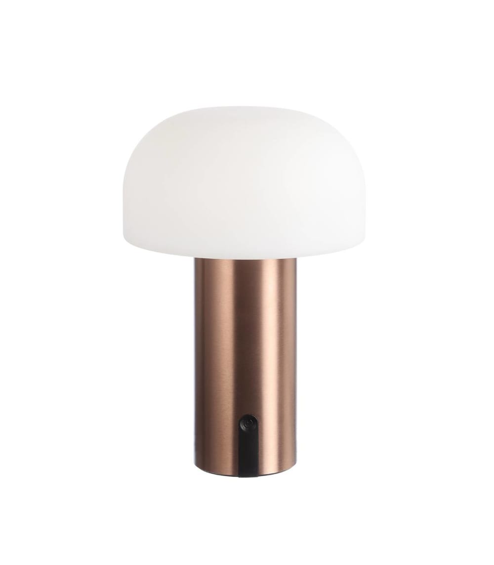 Lampe en métal marron, h. 22 cm