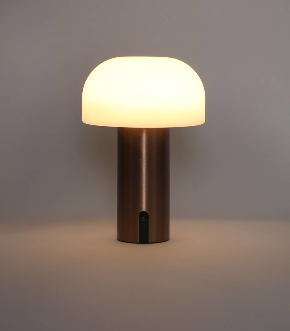 Lampe en métal marron, h. 22 cm — vue 4