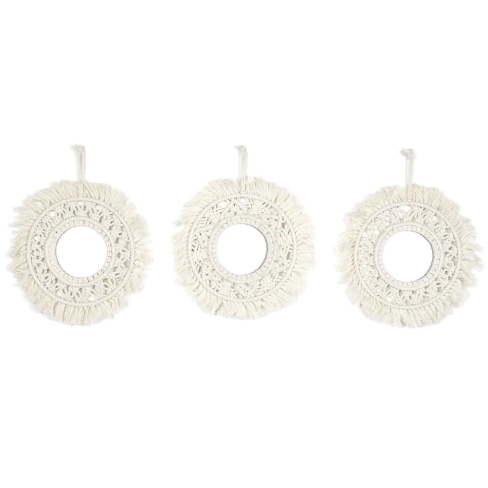 Lot  de 3 miroirs muraux boho 28 cm