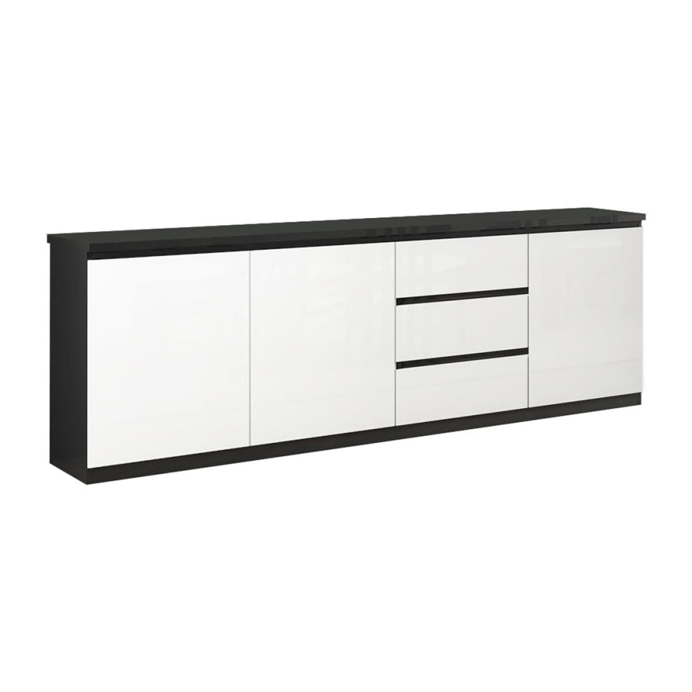 Buffet  portes tiroirs - noir