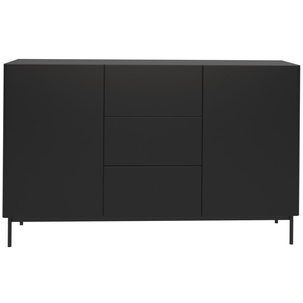 Selsey Sideboard 2-türig, Schwarz, 160cm style modern Schwarz Spanplatte