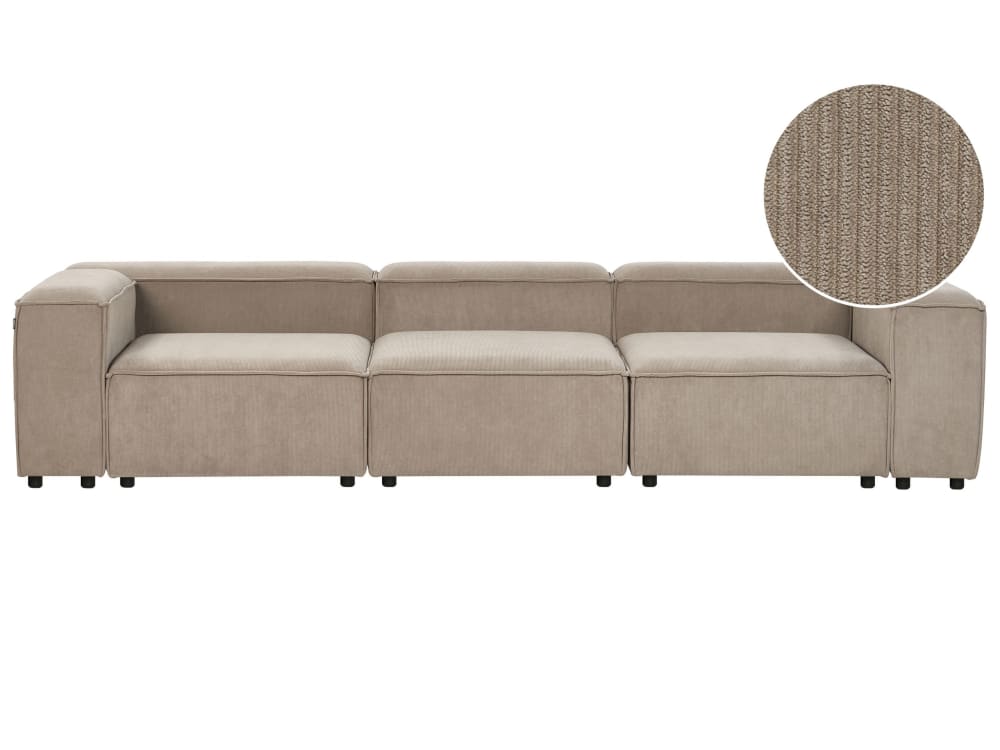 Canapé modulable 3 places - velours marron