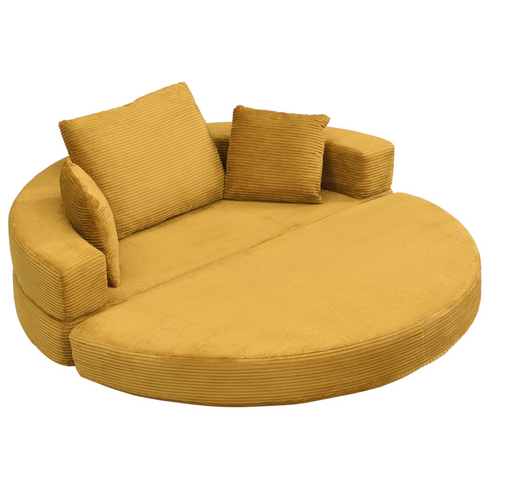 Canapé convertible jaune