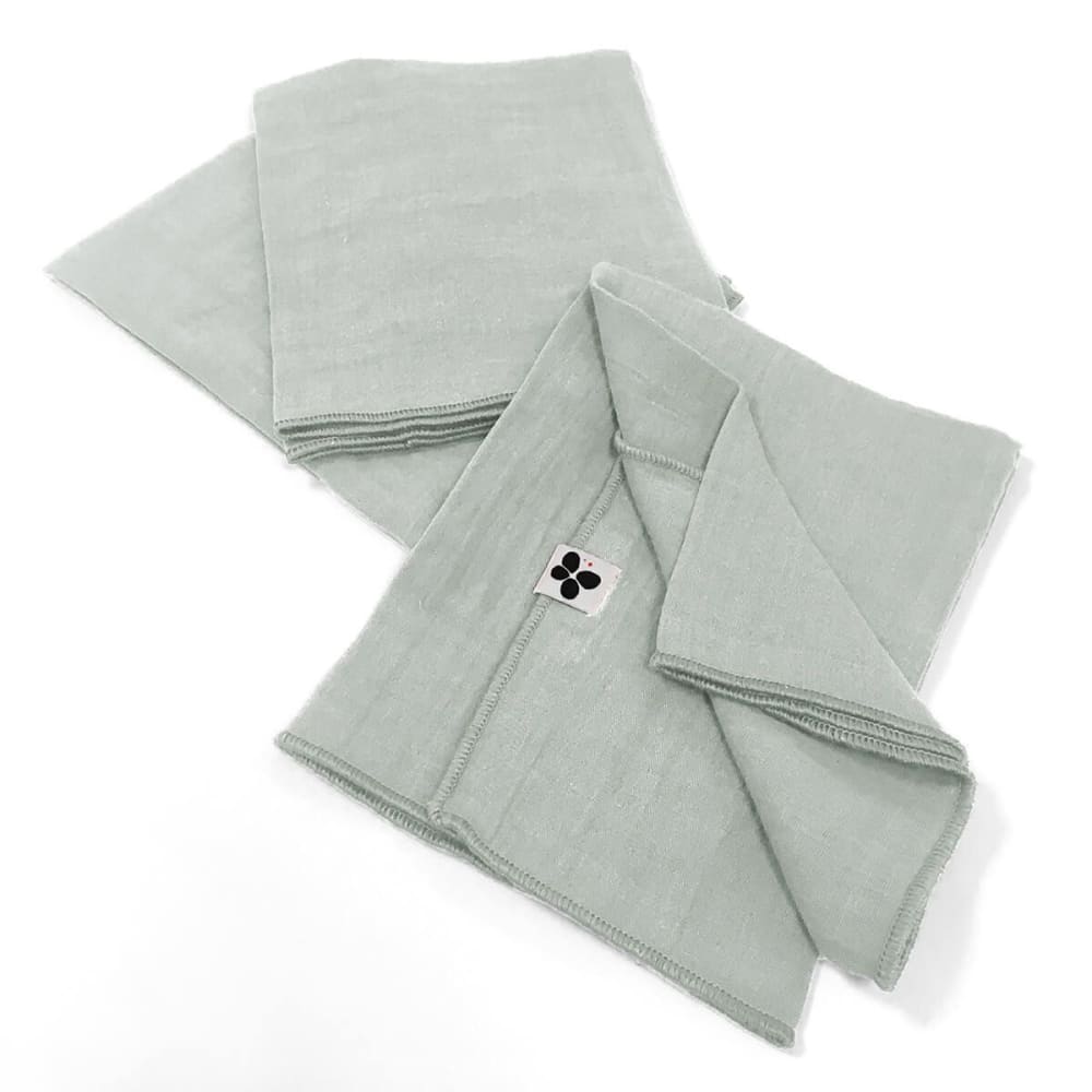 Lot de 3 serviettes 40x40cm gaze de coton eucalyptus Lot de 3 serviettes 40x40cm gaze de coton eucalyptus