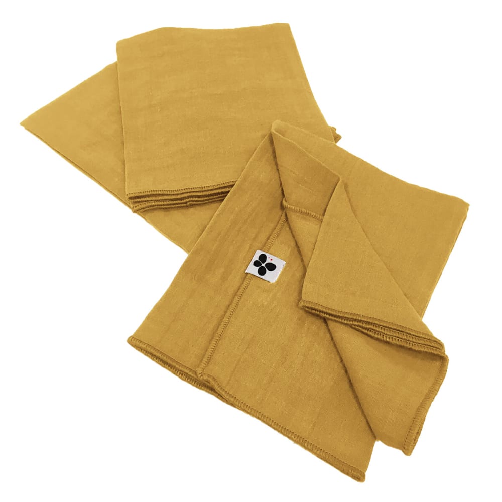 Lot de 3 serviettes 40x40cm gaze de coton safran Lot de 3 serviettes 40x40cm gaze de coton safran