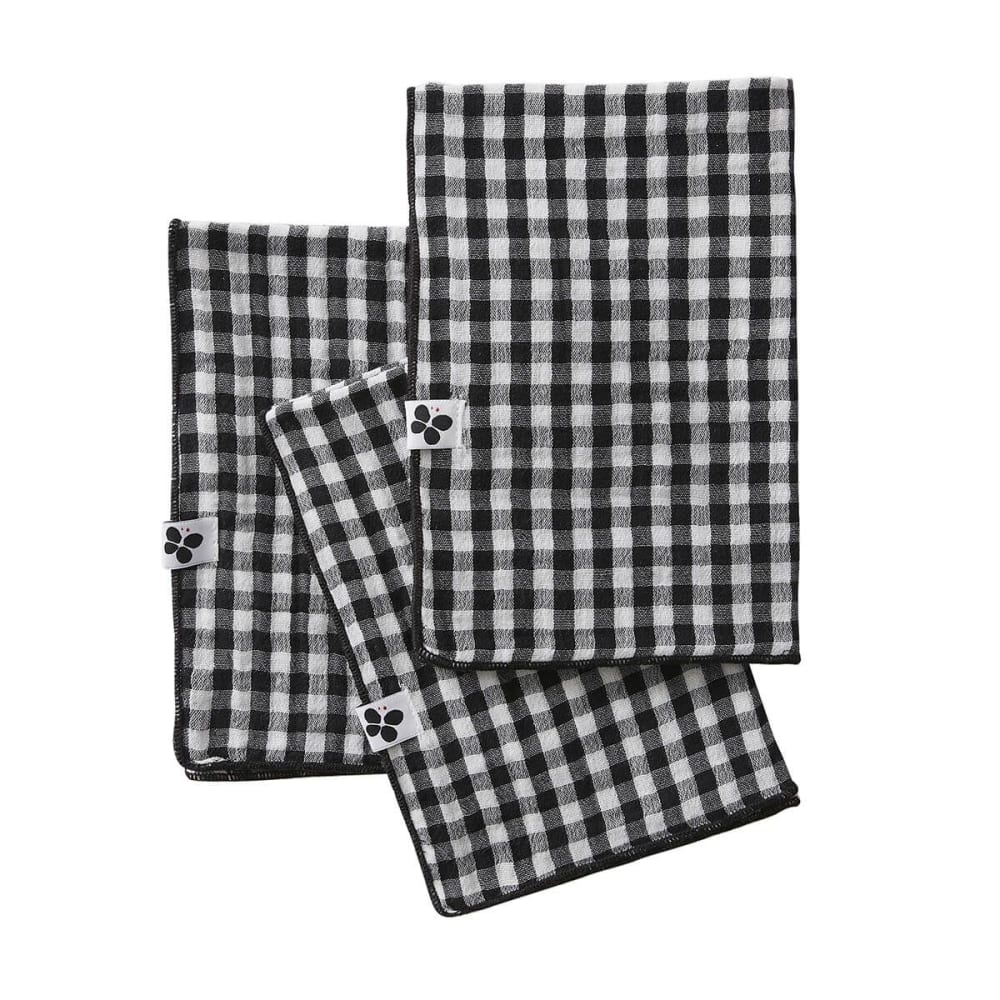 Lot  de 3 serviettes 40x40cm gaze de coton vichy coloris truffe