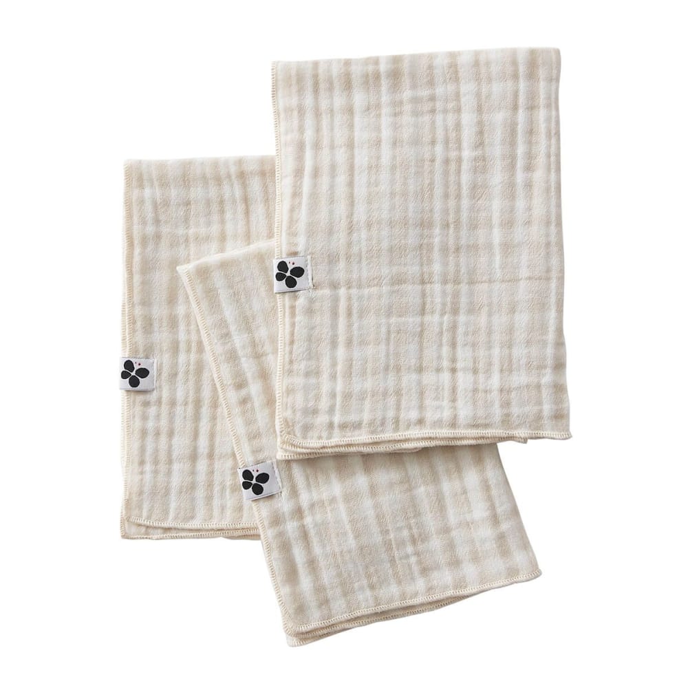 Lot  de 3 serviettes 40x40cm gaze de coton vichy coloris pampa