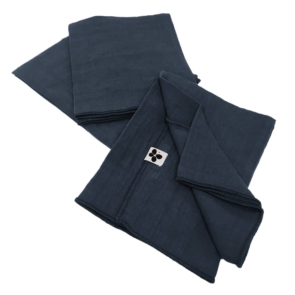 Lot de 3 serviettes 40x40cm gaze de coton minuit Lot de 3 serviettes 40x40cm gaze de coton minuit
