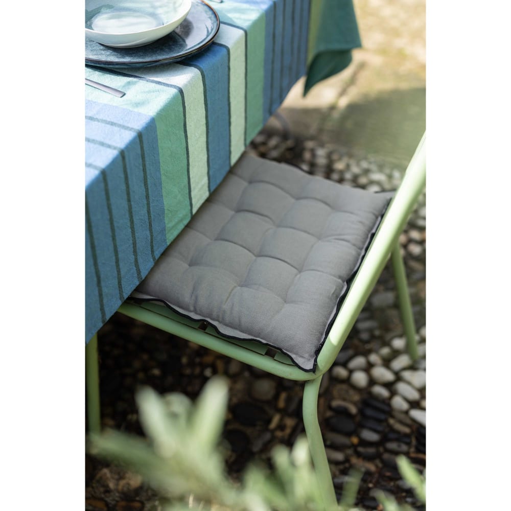 Galette de chaise recyclée en coton ombre 40 x 40 x 3 cm — vue 3