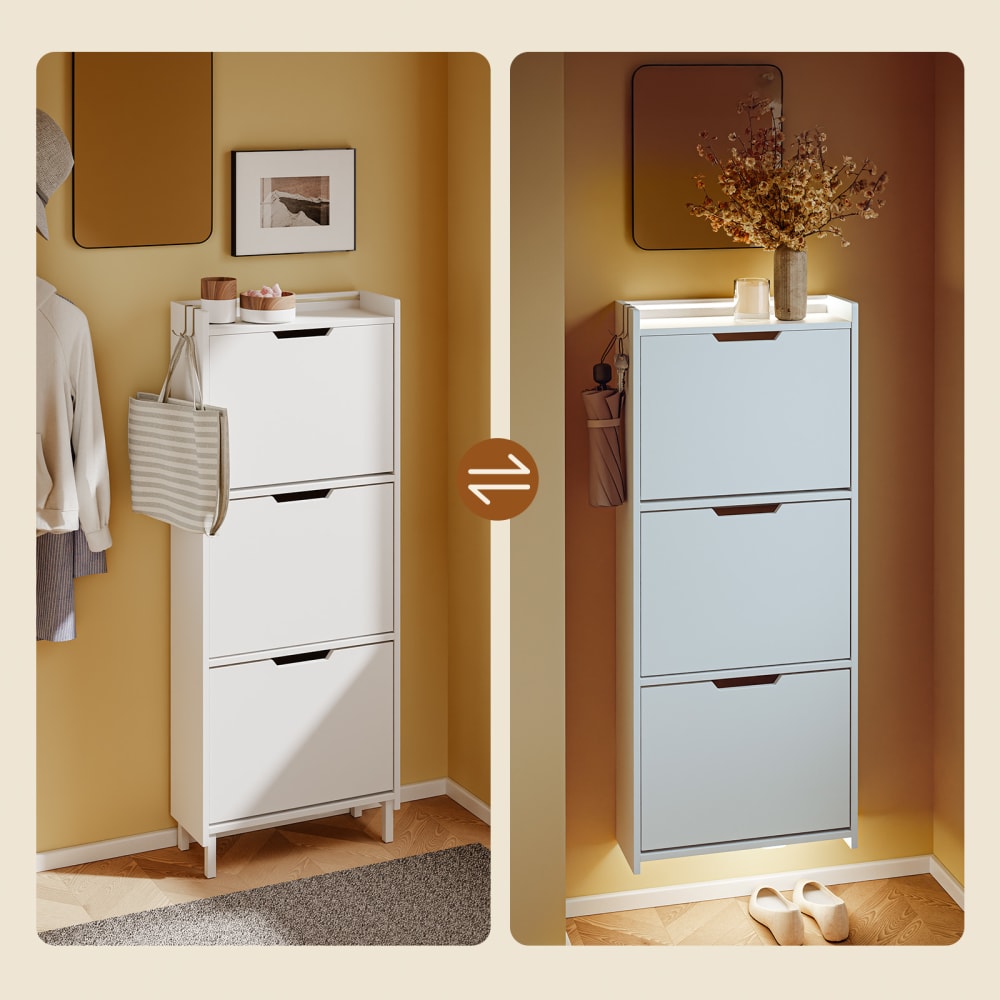 Schuhschrank klappbar Weiß 50×19×131 cm - Maisons Du Monde