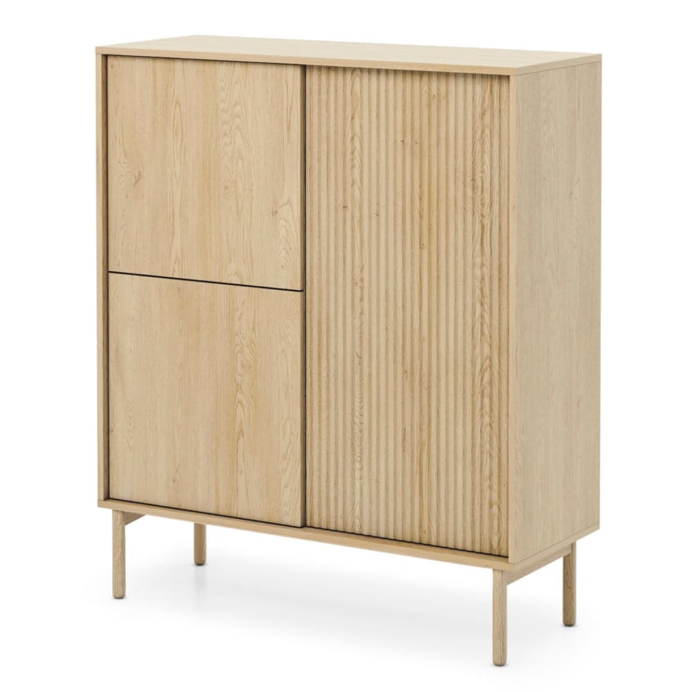 Selsey Highboard 3-türig, Cremona Eiche, 113 cm style modern Beige Spanplatte