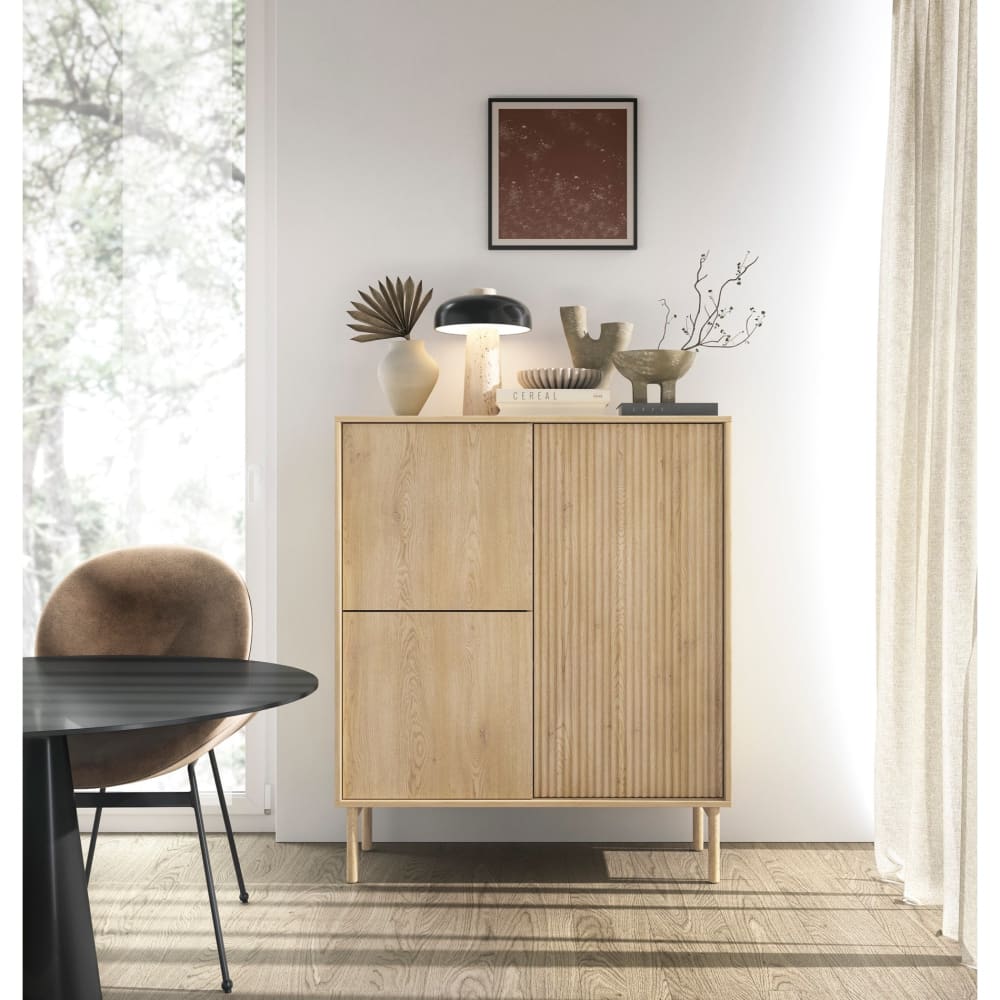 Highboard 3-türig, Cremona Eiche, 113 cm - Maisons Du Monde