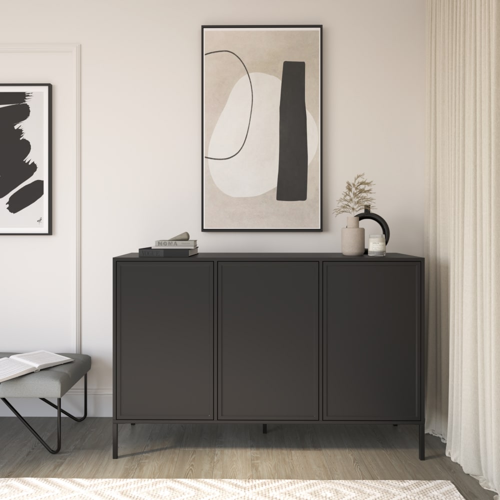 Sideboard 3-türig, Schwarz, 150 cm - Maisons Du Monde