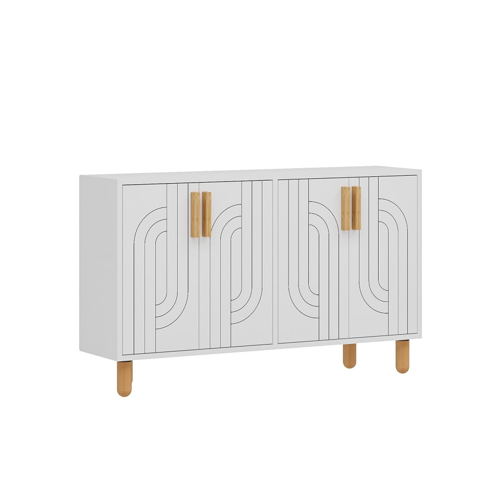 Buffet en bois blanc 120 x 29 x 73 cm Buffet en bois blanc 120 x 29 x 73 cm