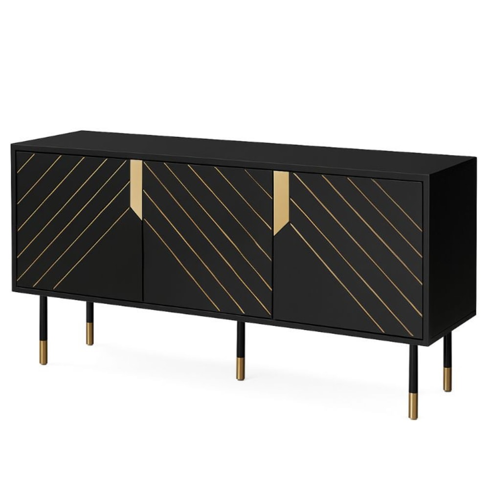 buffet 3 portes design - noir