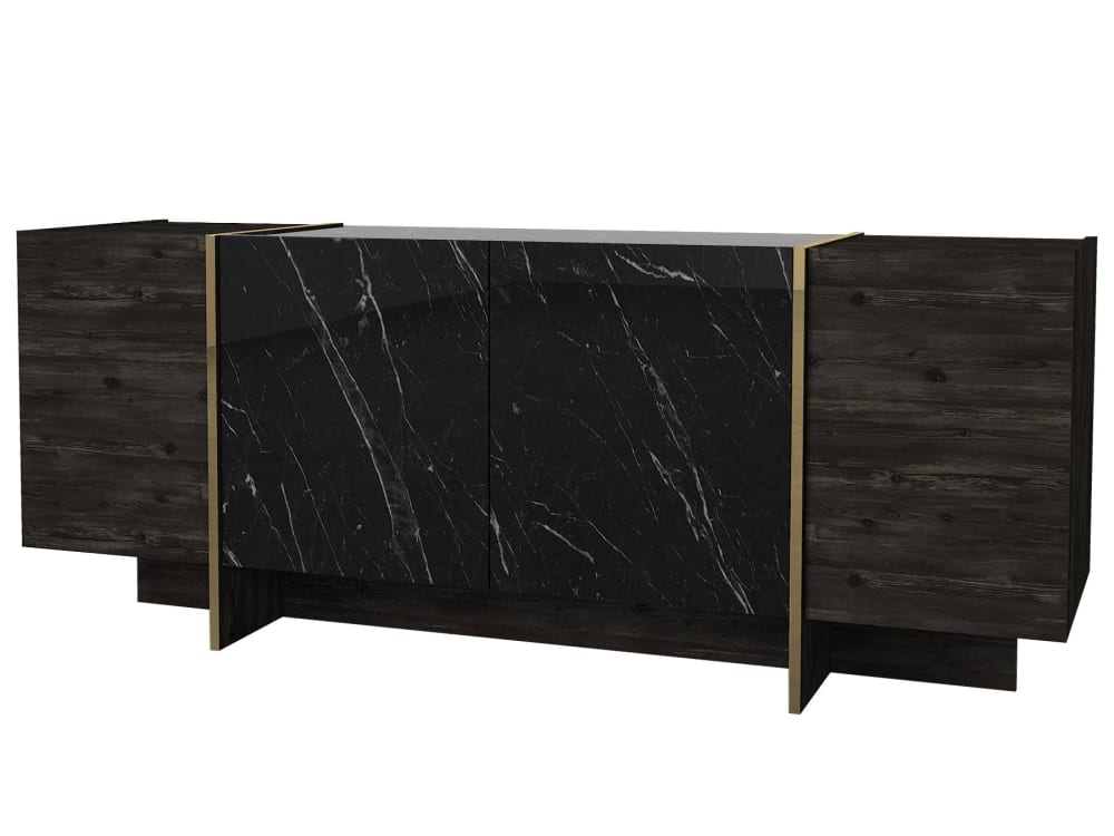 Buffet en bois noir 180 x 46 x 75 cm Buffet en bois noir 180 x 46 x 75 cm