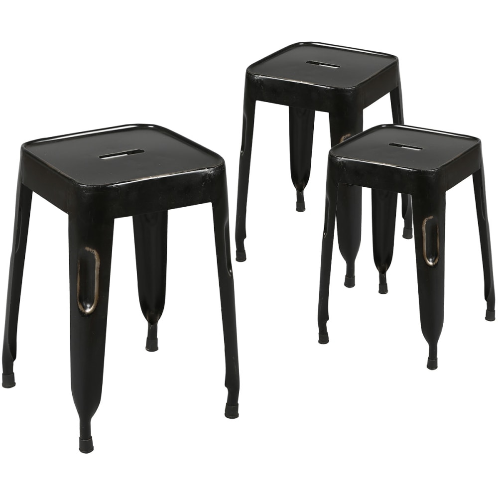 Lot de 3 tabourets noirs Lot de 3 tabourets noirs