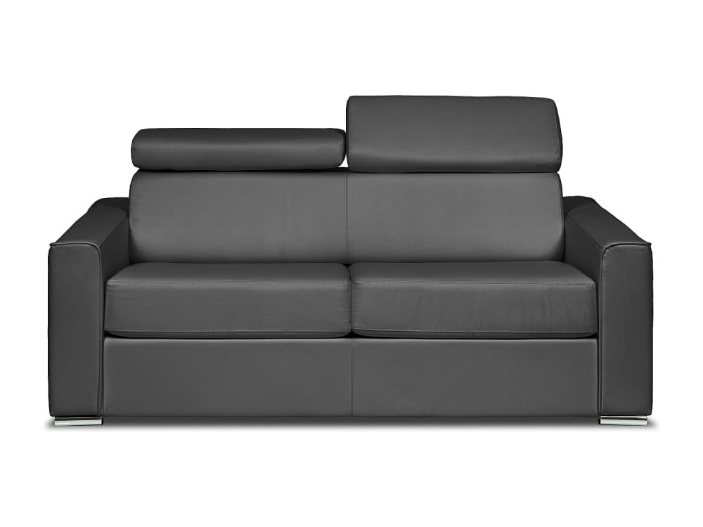Canapé convertible 100% cuir 3 places gris}
