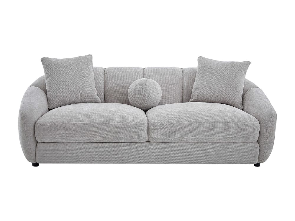 Canapé fixe polyester 3 places gris clair}