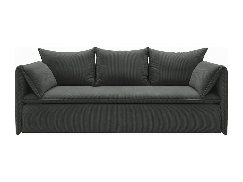 Canapé convertible velours 3 places gris anthracite} Canapé convertible velours 3 places gris anthracite}