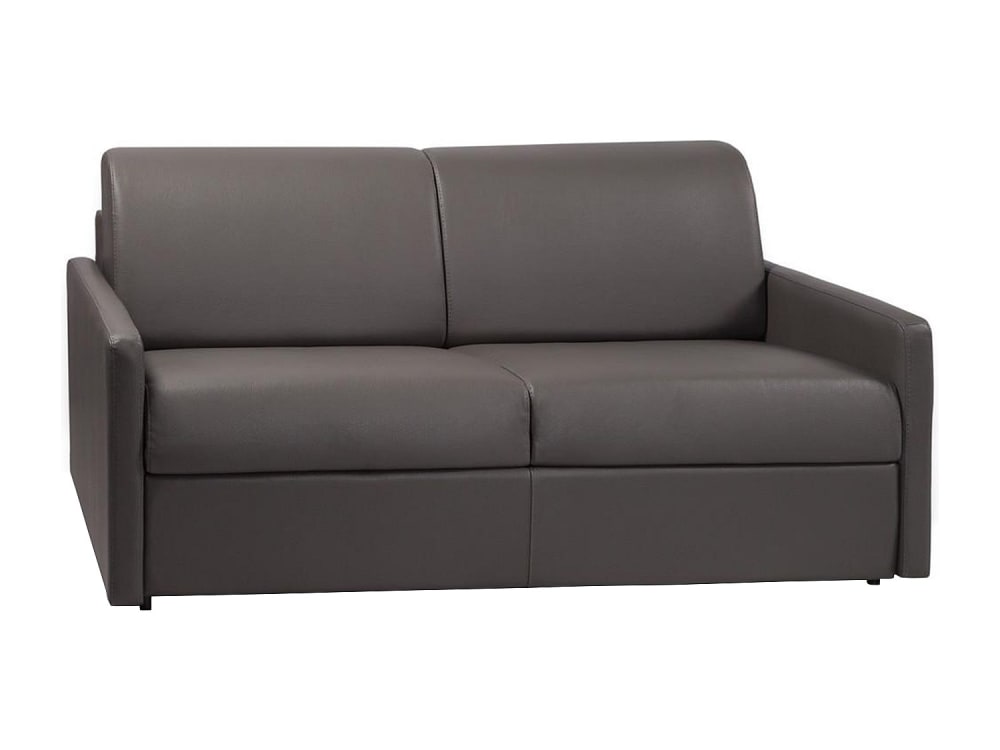 Canapé convertible simili 3 places gris} Canapé convertible simili 3 places gris}