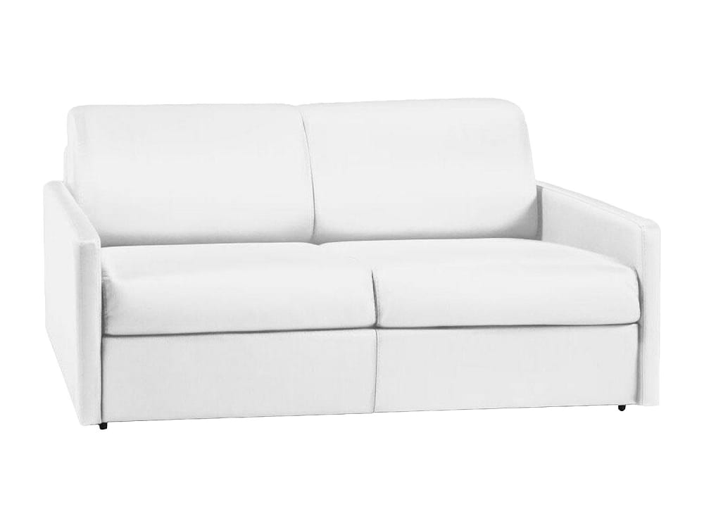 Canapé convertible simili 3 places blanc} Canapé convertible simili 3 places blanc}