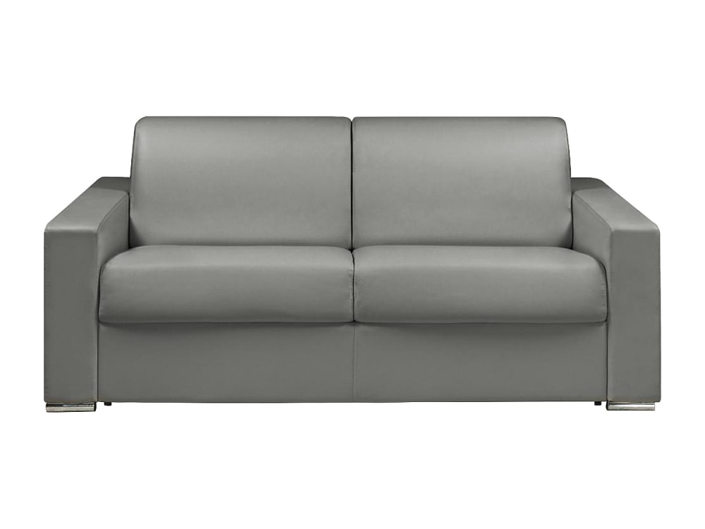 Canapé convertible simili 3 places gris} Canapé convertible simili 3 places gris}