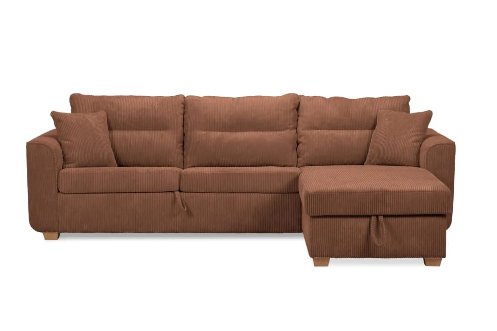 Canapé droit convertible - terracotta