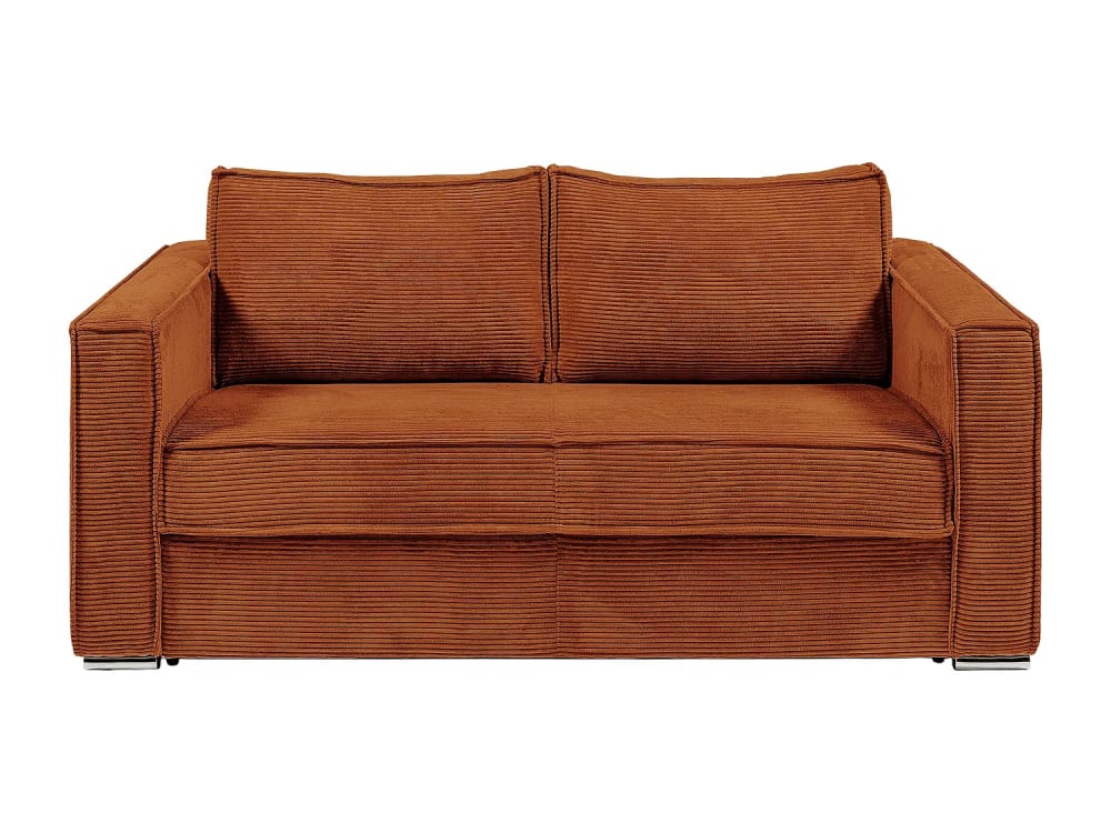 Canapé convertible velours - terracotta
